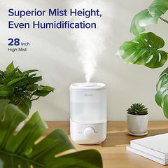 LEVOIT Humidifier for Bedroom, 2.5L Top Fill Cool Mist Air Humidifiers for Baby Nursery, Plants, Small Ultrasonic Humidifier, Auto Shut-off, BPA Free, Quiet, Knob Control, 360° Nozzle