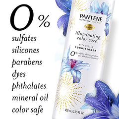 Pantene Sulfate Free Conditioner, Illuminating Hair Color with Biotin, Safe for Color Treated Hair, Nutrient Blends, 400 mL