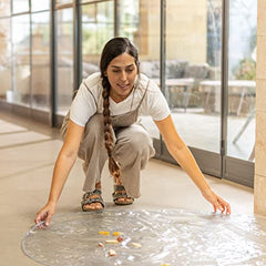 Nuby High Chair Waterproof Floor Mat - 50" Clear Circle Kitchen Mat - Protects Floor from Spills and Messes