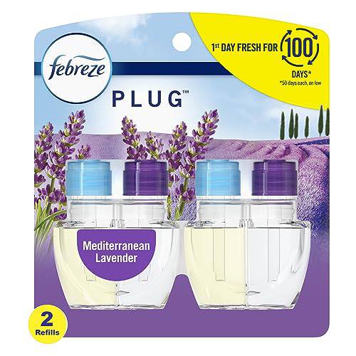 Febreze Plug In Air Fresher Scented Oil Refill, Odor Eliminator, Mediterranian Lavender, 52 mL