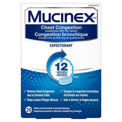 Mucinex® Chest Congestion Guaifenesin 600 mg Tablets Expectorant (Cough Medicine) - Zecoya