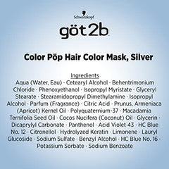 Schwarzkopf Got2b Color Pop Semi Permanent Hair Color, Silver, 150ml