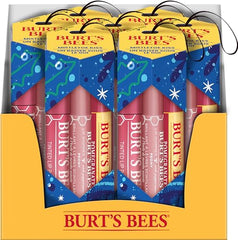 Burt's Bees Mistletoe Kiss Gift Set, Holiday Gift, 3 Lip Products, Pomegranate Moisturizing Lip Balm, Peony Lip Shimmer and Hibiscus Tinted Lip Balm, 3 Assorted Products