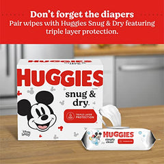 HUGGIES Baby Wipes, Huggies Simply Clean, UNSCENTED, Hypoallergenic, 3 Flip-Top Packs, 192 Count