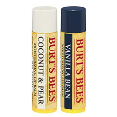 Burt's Bees Moisturizing Lip Balm for Dry Lips, Holiday Gift, Stocking Stuffer, 100% Natural Origin, Coconut & Pear and Vanilla Bean - 2 Tubes