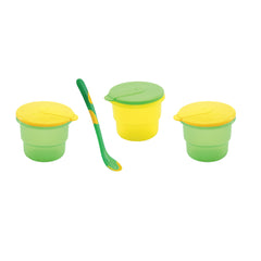 Nuby 535390GY Microwave Bowl and Spoon Assorted Toy(3Pack), Green, Yellow