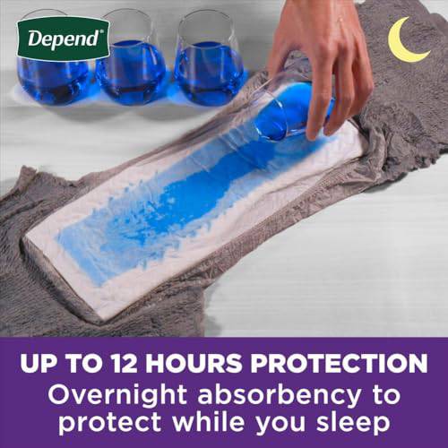 Depend Night Defense Incontinence Underwear for Men, Overnight, Disposable, Extra-Large, 12 Count, (Packaging May Vary)