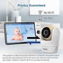 VTech Video Baby Monitor with 7” High Definition 720p Display, 360 Degree Panoramic Viewing Pan & Tilt HD Camera, VM919HD (White)