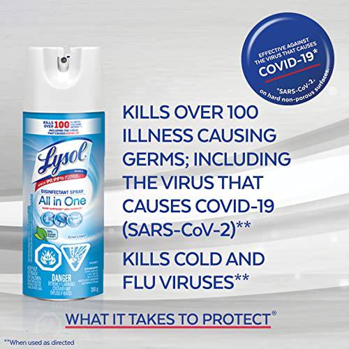 Lysol Disinfectant Spray, Crisp Linen, Disinfect and Eliminate Odours on Hard Surfaces & Fabrics - Zecoya