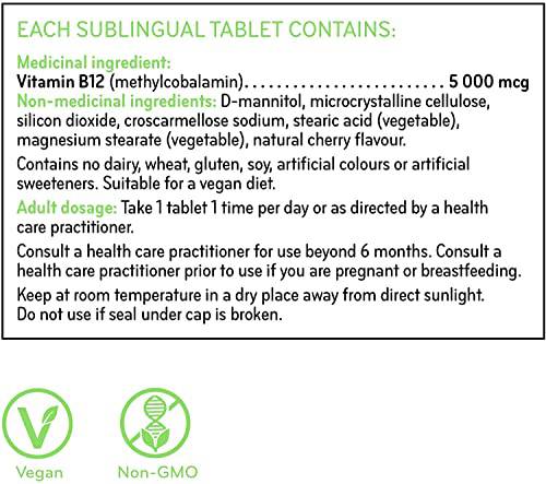 SISU B12 5000 mcg methylcobalamin, sublingual, Cherry 60 T