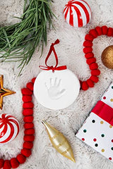 Pearhead 2-Pack Babyprints Handprint and Footprint Holiday Ornament Kit with Red Ribbon to Capture Baby's Prints