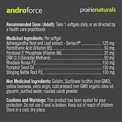 Prairie Naturals Andro-Force Reduces Cortisol & Blocks Estrogen Softgel, 120 count