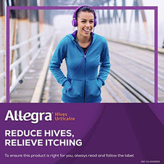 Allegra Hives - 12-Hour Itchy Skin Relief Due to Hives, Allergic Skin Reactions - 60 Mg Fexofenadine Hydrochloride, Antihistamine - Non-Drowsy Formula - Adults, Kids, 12 & Older - 36 Tablets