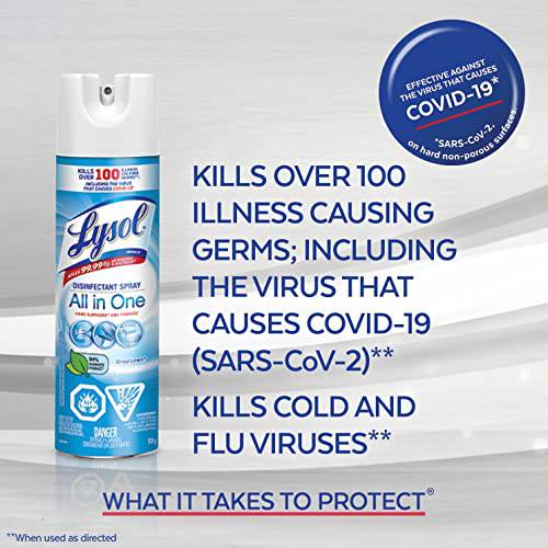 Lysol Disinfectant Spray, Crisp Linen, Disinfect and Eliminate Odours on Hard Surfaces & Fabrics - Zecoya