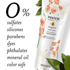 Pantene Nutrient Blends Complete Curl Care Conditioner With Jojoba Oil for Curly Hair, Silicone Free, 237 Ml