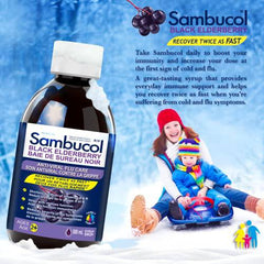 Sambucol Black Elderberry Anti-Viral Flu Care Syrup | Quickly Relieves Cold & Flu Symptoms | Immune Support & Antioxidant | Ideal for Families | 500 mL