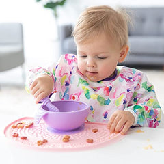 Bumkins Sleeved Bib / Baby Bib / Toddler Bib / Smock, Waterproof, Washable, Stain and Odor Resistant, 6-24 Months - Watercolor