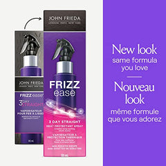 John Frieda Frizz Ease 3-Day Straight Flat Iron Styling Spray for Smoother, Flatter Hair (105 mL)