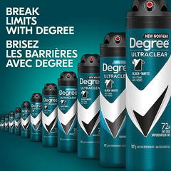 Degree Men UltraClear Black + White Dry Spray Antiperspirant anti-stain deodorant for men with 72h protection 107 g