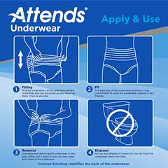 Attends Incontinence Care Underwear for Adults, Overnight, Large, 14 Count