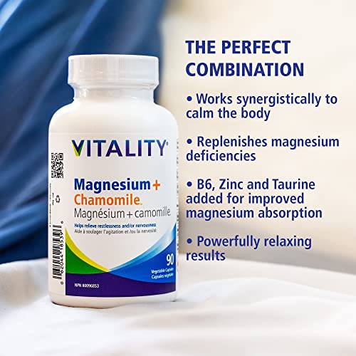 VITALITY Magnesium + Chamomile - Capsules - 90 Vegetable Capsules