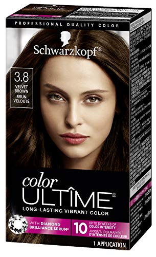 Schwarzkopf Color Ultime Permanent Hair Color Cream, 3.8 Velvet Brown, 1 Count