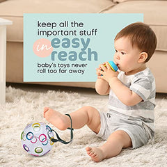 Baby Buddy 4-Count Secure-A-Toy Straps, Black/White/Tan/Olive, 4-Pack (Packaging May Vary)