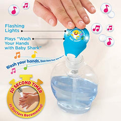 Baby Shark Musical Soap Pump Topper and Timer for Kids Hand Washing, Blue, 2 Pack