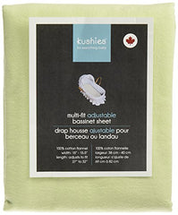 Kushies Multi-Fit Adjustable Bassinet Sheet, Green