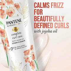 Pantene Nutrient Blends Complete Curl Care Conditioner With Jojoba Oil for Curly Hair, Silicone Free, 237 Ml