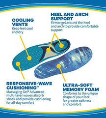 Dr. Scholl’s MEMORY FIT Insoles with Massaging Gel Advanced (Men's 8-14, Women's 6-10) // Pillow-Soft Memory Foam Conforms to Your Foot