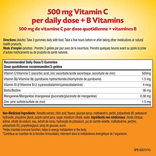 Emergen-C Immune Support Gummies, A Boost of Vitamins and Minerals, Orange, Tangerine & Raspberry Mix, 45 Gummies