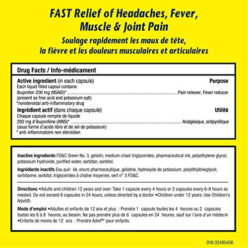 Advil Mini-gels 200 Mg Ibuprofen, Temporary Pain Reliever/Fever Reducer 30 Count