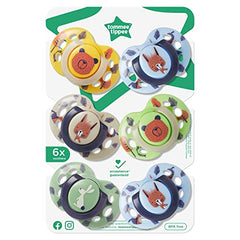 Tommee Tippee Fun Style Pacifiers, Symmetrical Design, BPA-Free Silicone, 6-18m, 6 Count