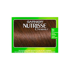 Garnier Nutrisse Cream, Permanent Hair Colour, 51 Medium Ash Brown, 100% Grey Coverage, Nourished Hair Enriched With Avocado Oil, 1 Application