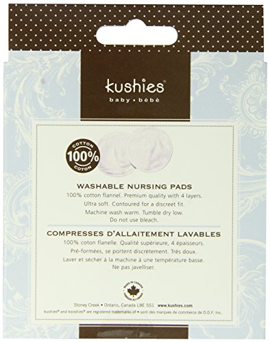 Kushies N900 Washable Nursing Pads, White