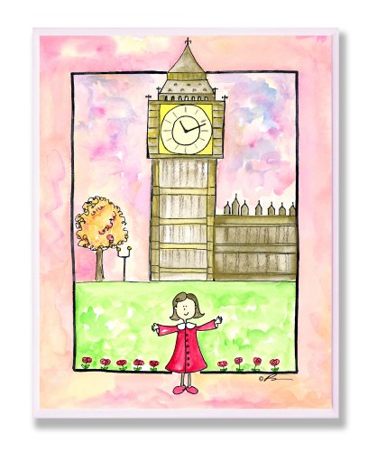 The Kids Room by Stupell Girl in London Rectangle Wall Plaque