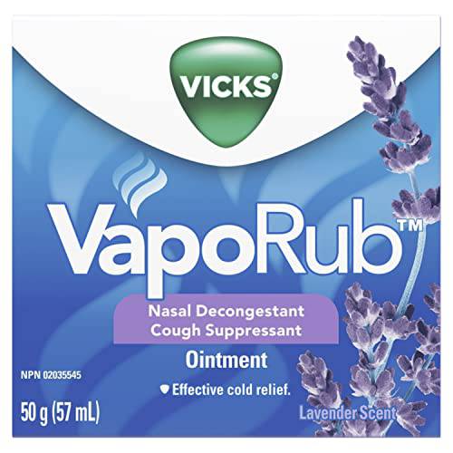 Vicks VapoRub Nasal Decongestant Cough Suppressant Ointment, Lavender Scent, 50 g