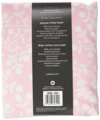 Kushies Pack N Play Playard Sheet, Soft 100% breathable cotton flannel, Made in Canada, Pink Berries