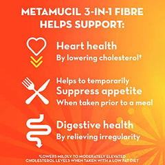 Metamucil, Daily Psyllium Husk Powder Supplement, Made with Real Sugar, 3-in-1 Fibre for Digestive Health, Unflavoured Smooth Flavored Drink, 114 Servings