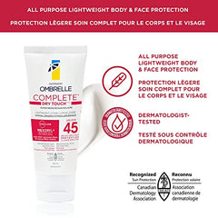 Garnier Ombrelle Sunscreen Complete Sensitive Body & Face Lotion, SPF 45, For Sensitive Skin, Hypoallergenic, Fragrance Free, 90mL