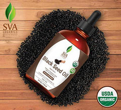 SVA ORGANICS Therapeutic Grade Black Cumin Seed Oil Virgin Unrefined 4 Oz (118 Ml) Organic Cold Pressed Nigella Sativa Kalonji 100% Pure Natural USDA Certified