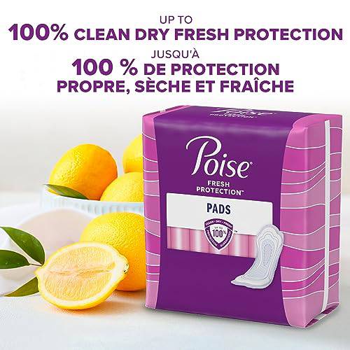 Poise Incontinence Pads, Light Absorbency, Regular Length, 120 Count (4 Packs of 30)