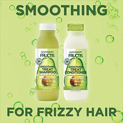 Garnier Fructis Smoothing Treat Conditioner, 98 Percent Naturally Derived Ingredients, Avocado, Nourish and Smooth for Frizzy Hair, 11.8 Fl Oz