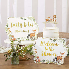 Kate Aspen Woodland Baby Shower, One Size, Décor Sign Kit (Set of 8)