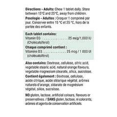 Chewable Vitamin D 1,000 IU Natural Tangy Orange - Zecoya