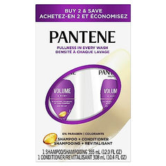 Pantene Shampoo and Conditioner Set for Fine Hair, Volume & Body, Safe for Color-Treated Hair (663 mL Total)