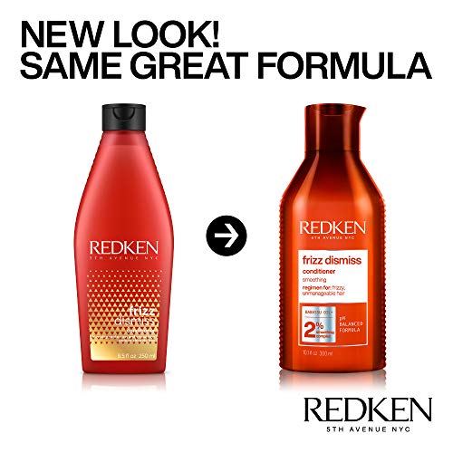 Redken Hair Conditioner,  Frizz Dismiss Conditioner, Anti-Frizz, Humidity Protection, For Frizzy Hair, Moisturize, Detangle and Protect From Frizz, Sulfate Free, With Babassu Oil, 300 ML