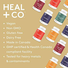 Heal + Co. Organic Maca | High Potency 4:1 Extract, 3,000 mg | Mood + Libido | 120 x 500 mg Capsules