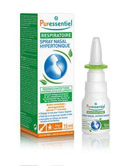 PURESSENTIEL - Respiratory Hypertonic Nasal Spray with 4 essential oils - Decongests the nose for easier breathing - Used to treat winter ailments and allergies - 100% from natural sources - 15ml